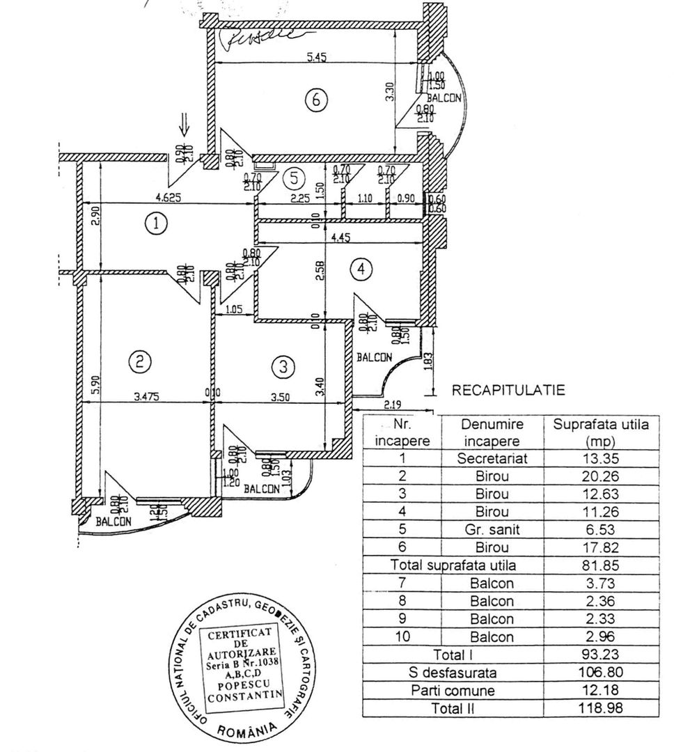 Imobil 4 camere Unirii, cladirea Sitraco, pretabil investitie. - Schiță 16
