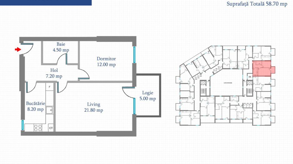 2 Camere, decomandat, 58.7 mp, Bloc Nou, 2 Lifturi, Finalizat, te muti rapid - Poză 10