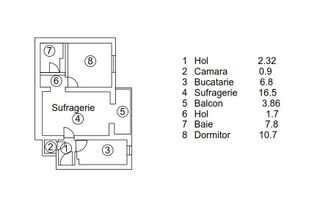 Apartament 2 Camere | Piața Victoriei | 600 m Metrou - Schiță 8
