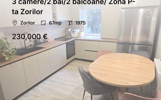 3 camere/2 băi/2 balcoane/ Zona P-ta Zorilor - Poză 1