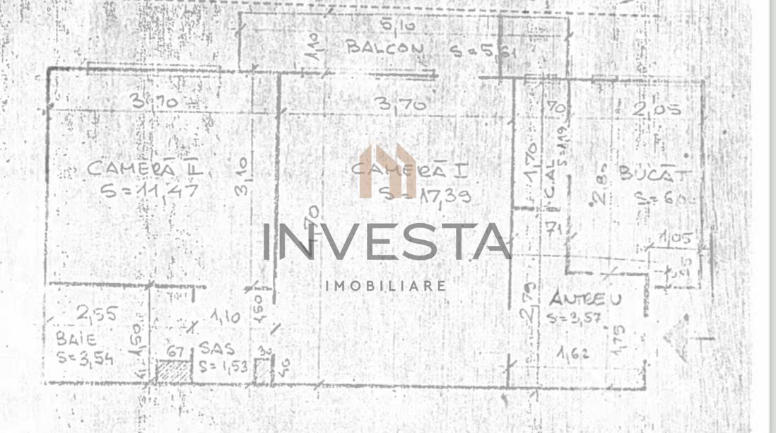 Apartament 2 camere, etaj intermediar, cartierul Grigorescu! - Schiță 7
