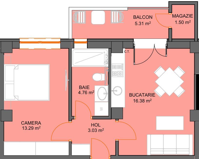 Apartament cu 2 camere si avans doar 5% - zona Doamna Stanca - Sibiu - Schiță 3