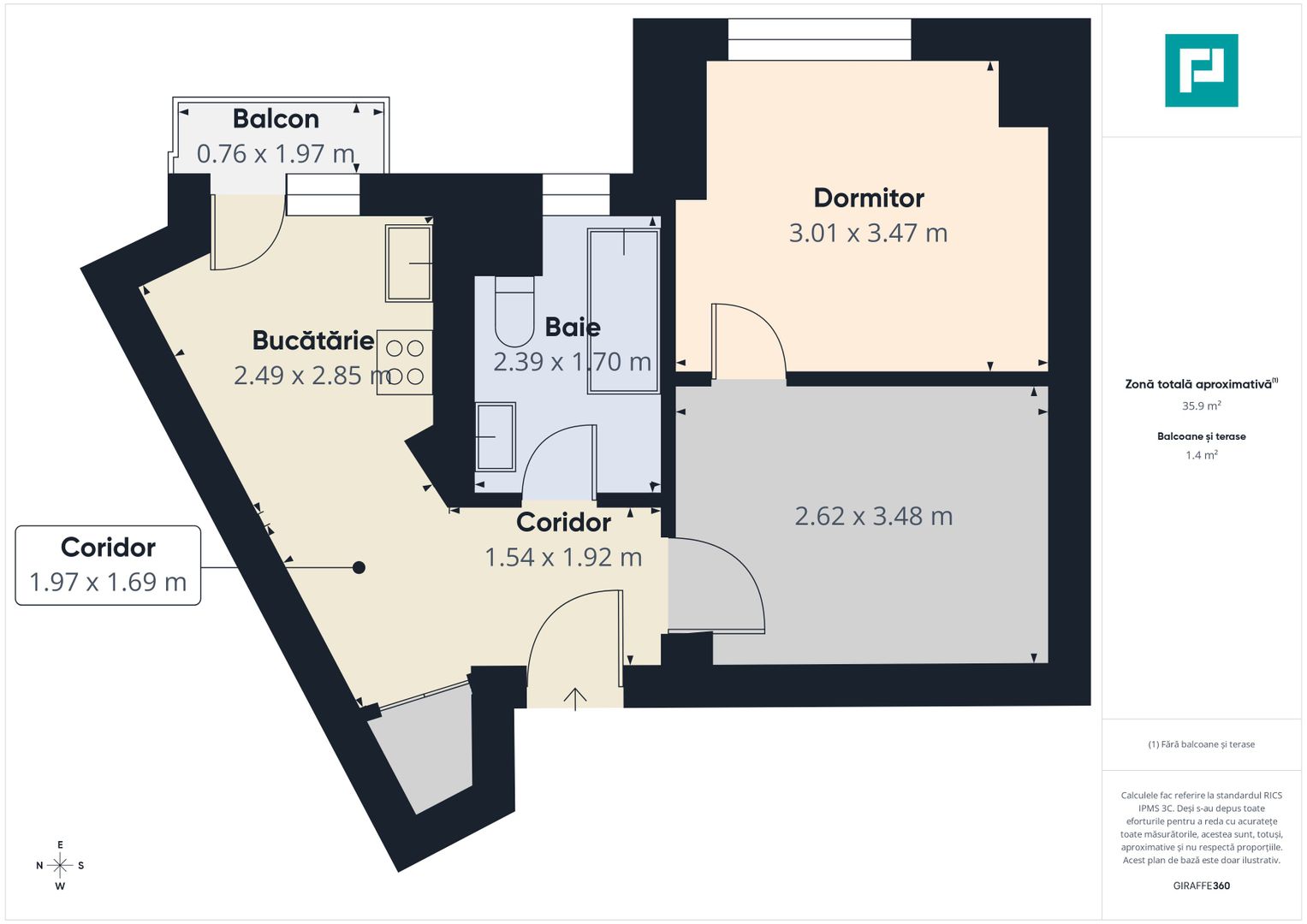 Apartament 2 camere pe Bulevardul Libertății - Poză 7