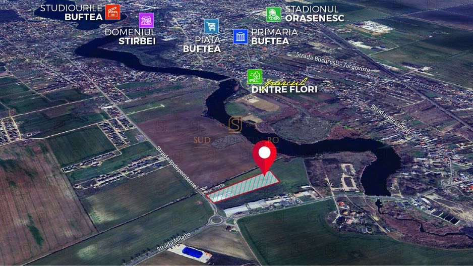 Teren 12350 mp, intravilan, amplasare de exceptie in Buftea, Ilfov - Poză 3