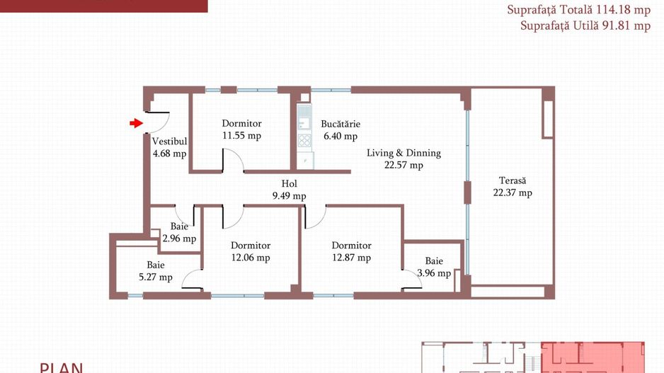 4 CAMERE - MODERN / Militari / 3 bai / 114 mp total / incalzire in pardseala / - Poză 8