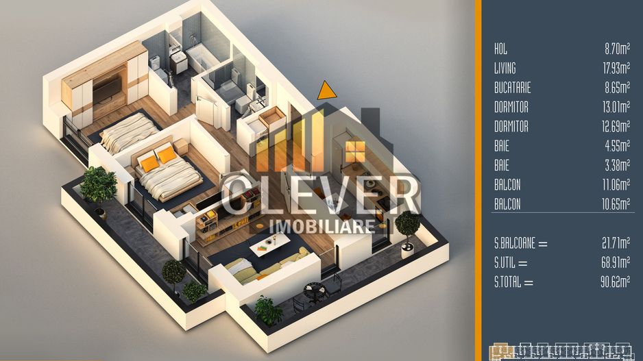 Apartament 3 Camere Pallady-Titan-Comision 0 Parcare GRATIS - Poză 2