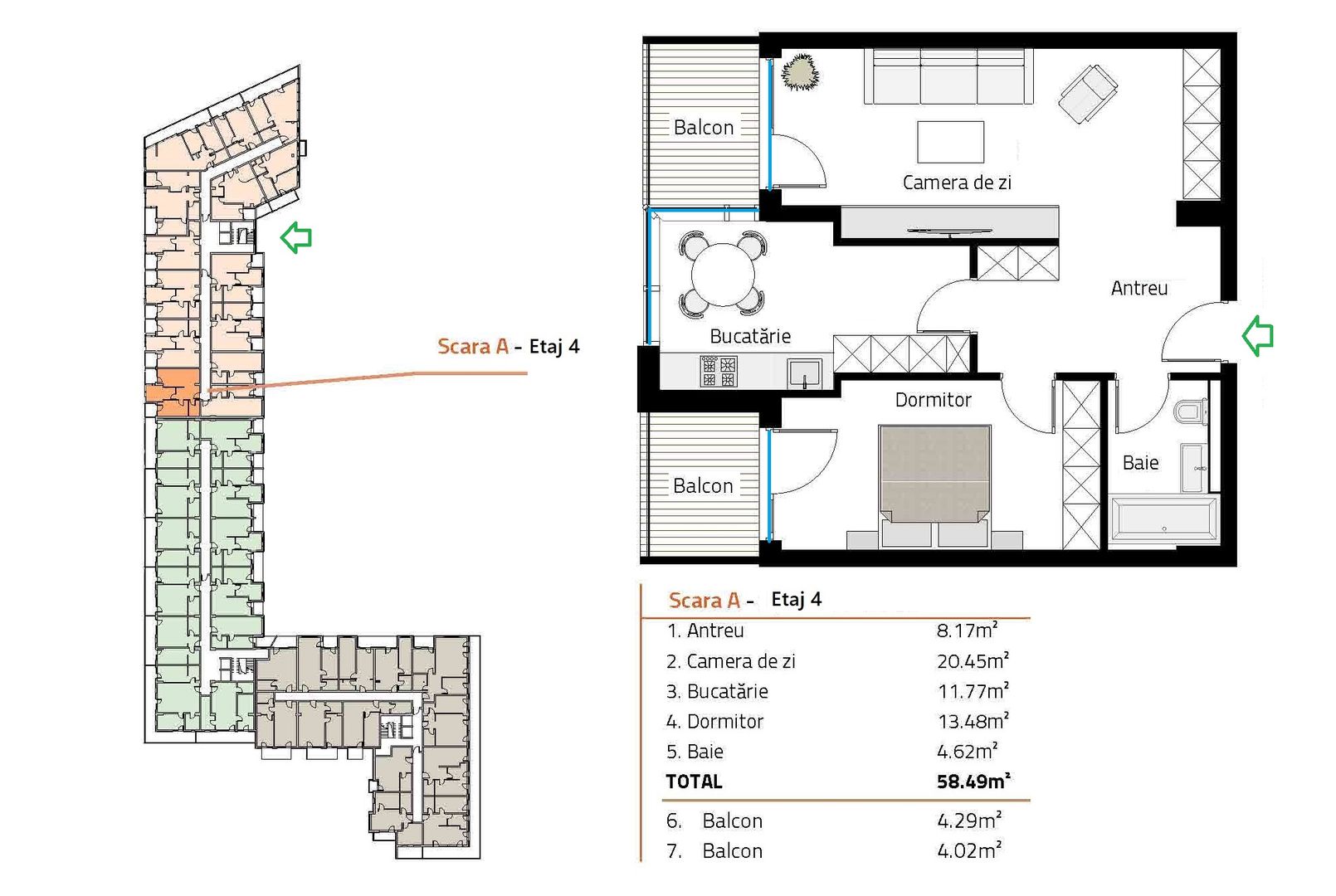 Apartament nou de vanzare 58 mp Soporului Comision 0% - Poză 6