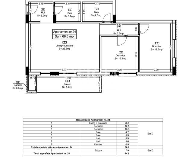 Dezvoltator | Apartament 3 Camere | 67 mp | 2 Bai | Zona Eroilor - Poză 6