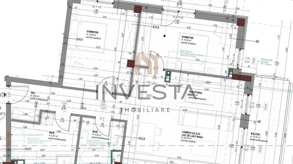 Apartament premium cu 3 camere, etaj intermediar, Centru zona Cipariu! - Schiță 2
