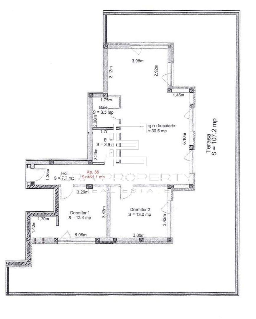 Penthouse 3 camere cu terasă panoramică – Sibiu, zona Turnișor - Schiță 8