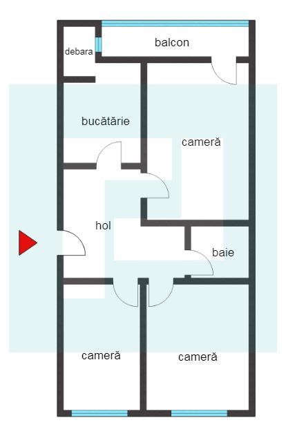 Apartament elegant cu trei camere. Strada Horia. - Poză 11