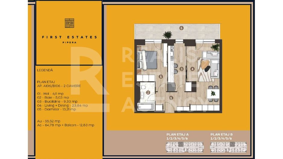 Apartament 2 camere de închiriat, Pipera, la primă chirie! - Schiță 13