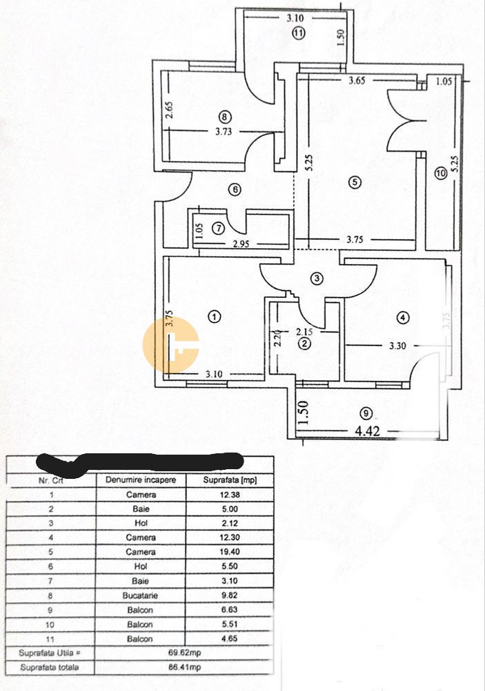 Apartament 3 camere – Copou – 70 mp utili – 2 locuri de parcare - Poză 8