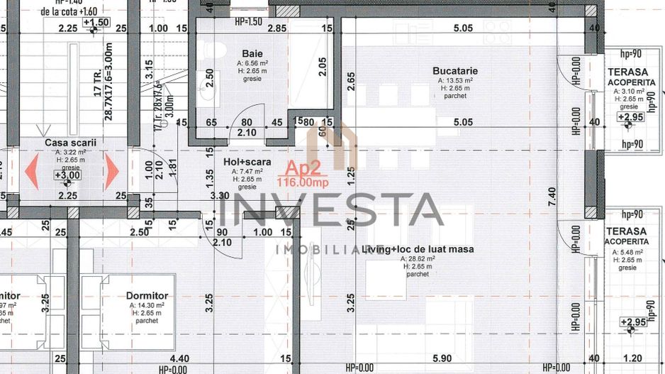 Ap 4 camere  in imobil tip vila, 116 mp utili + terasa 17 mp! - Schiță 2