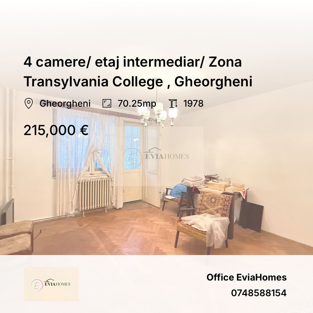 4 camere/ etaj intermediar/ Zona Transylvania College , Gheorgheni - Poză 1