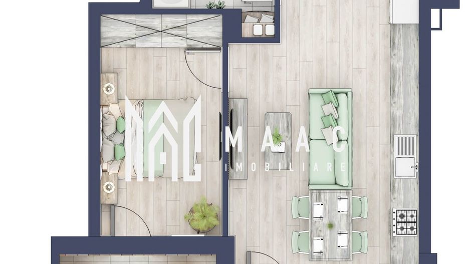 Apartament 2 camere | Balcon 10.3 mp | Etaj 3 | Turnisor - Poză 1