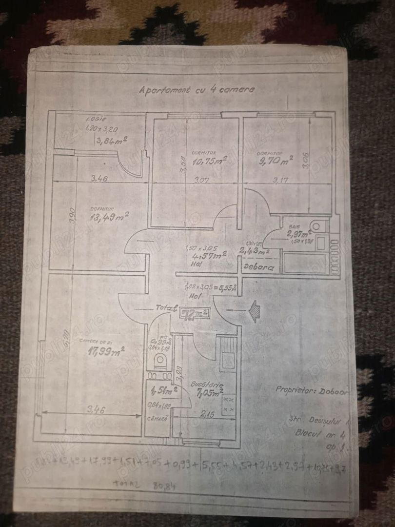 Apartament 4 camere Cetatea de Baltă - Poză 1