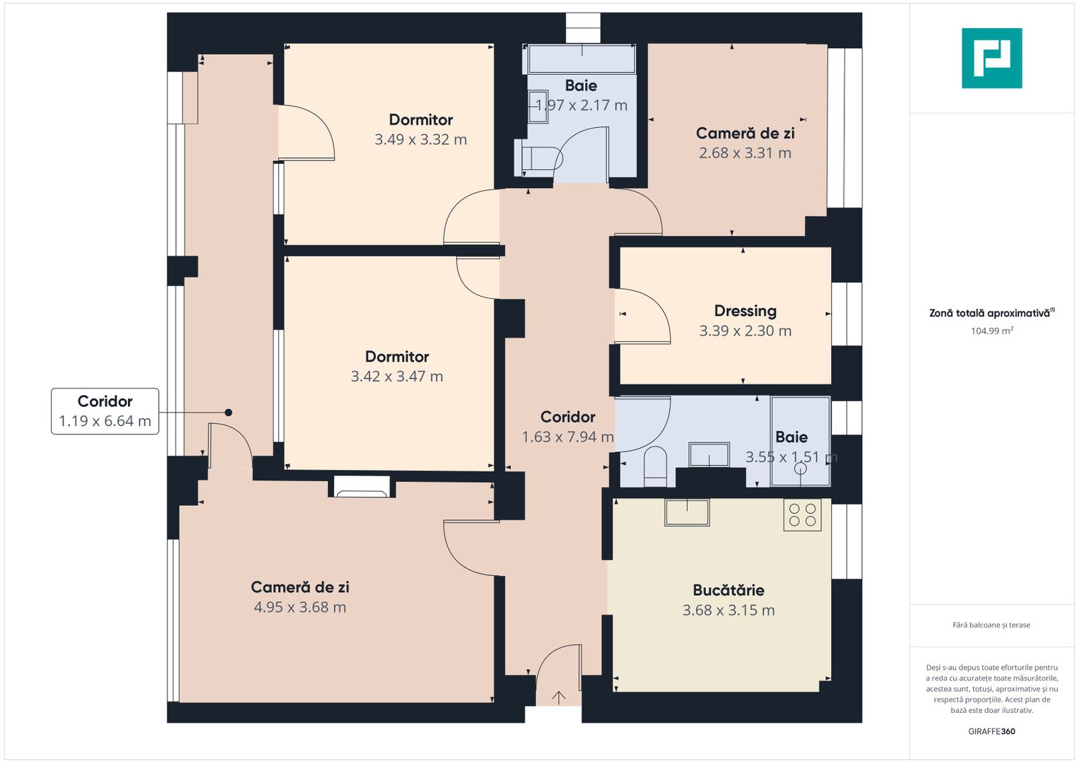 Apartament cu 5 camere in zona UMT 105mp - Poză 24