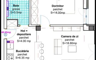 Apartament in Baciu – 48,45 mp,  balcon, parter înalt,  parcare subter - Poză 4
