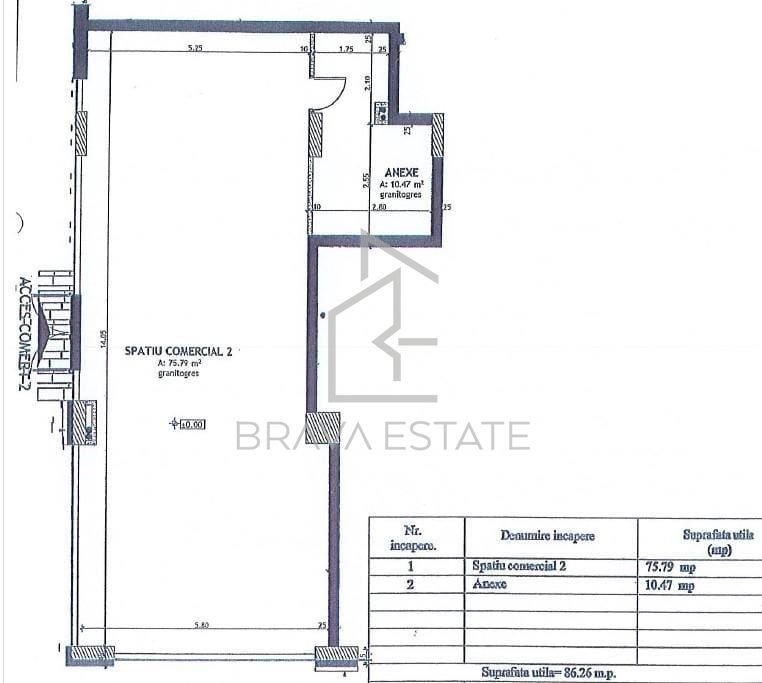 Spațiu comercial, 86mp, open-space, zona Soporului - Schiță 5