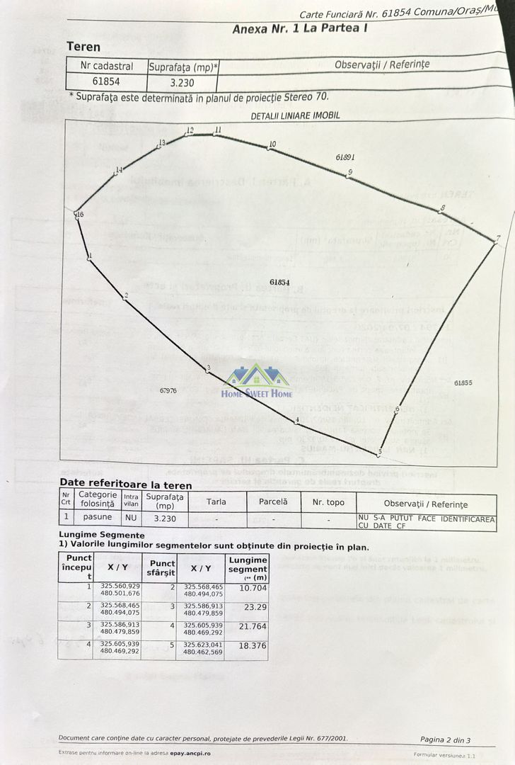 Vand teren extravilan in Cerbal 3230mp - Poză 1