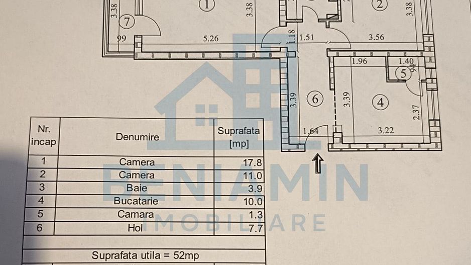2 decomandate - etaj 3 - 55mp - 1979 - centrala - Galaxiei - Astra - Poză 6