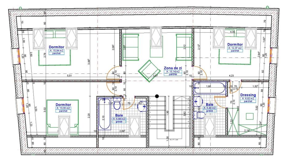 Casă modernă cu garaj și 4 dormitoare, aproape de Piața Sfatului - Schiță 33