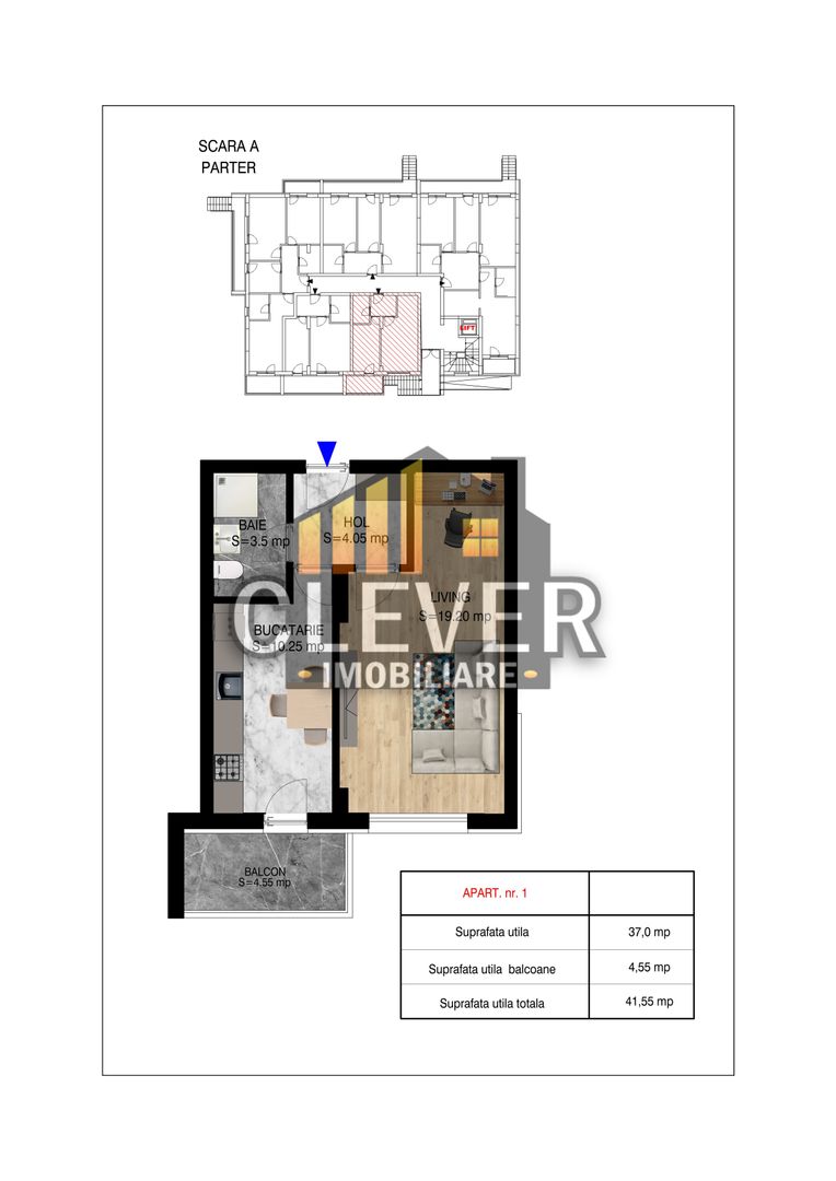 Garsoniera decomandata Theodor Pallady Direct Dezvoltator - Schiță 6