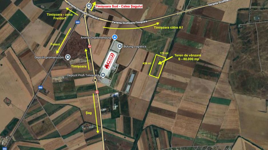 Teren extravilan 80.000 mp – lângă calea ferată & Profi Logistic – Șag - Poză 2