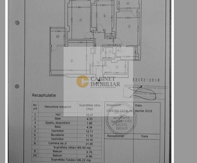 3 Camere - 89MP | Decomandat | Credit | Boxa | Metrou Pacii - 5 minute - Schiță 9