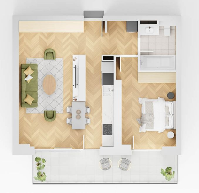 apartament 2 camera lakefield BM4 - Schiță 1