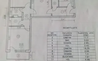 Apartament de vânzare, zona PODU ROȘ, 3 camere, semidecomandat, etaj 1 - Poză 13