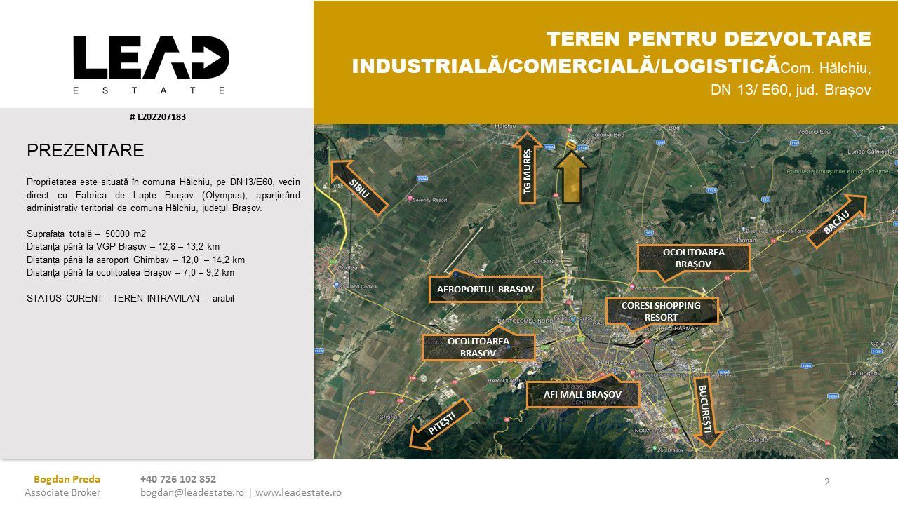 TEREN DEZVOLTARE INDUSTRIALĂ/COMERCIALĂ/LOGISTICĂ - Poză 2