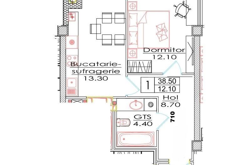 Vânzare, apartament, 1 cameră, str. Ialoveni, Telecentru - Poză 3