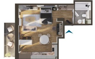 Apartament 1 camera | 39 mp |  Elite Junior - Poză 2