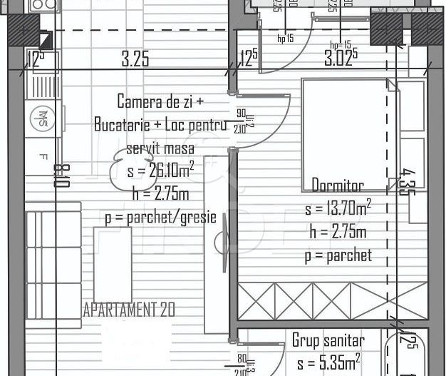 Apartament 2 camere zona Centrala, imobil nou finalizat  cu CF - Poză 3
