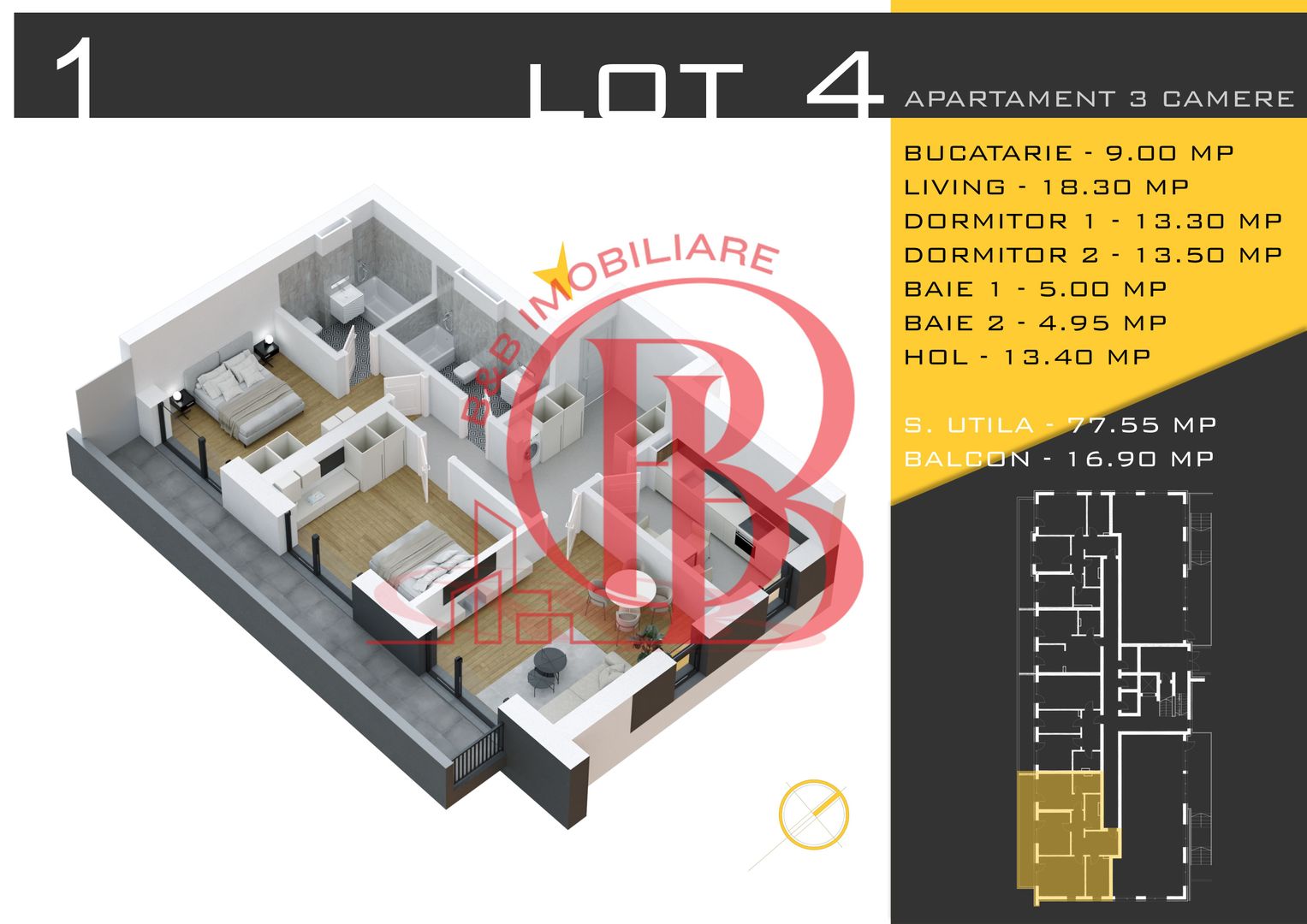 3 camere decomandat Titan Pallady  Metrou Nicolae Teclu - Schiță 11
