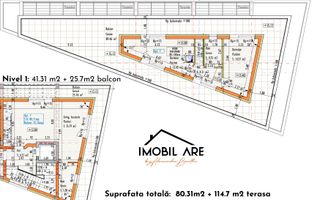 Penthouse cu 3 camere dispus pe două nivele cu terasă panoramică - Poză 3