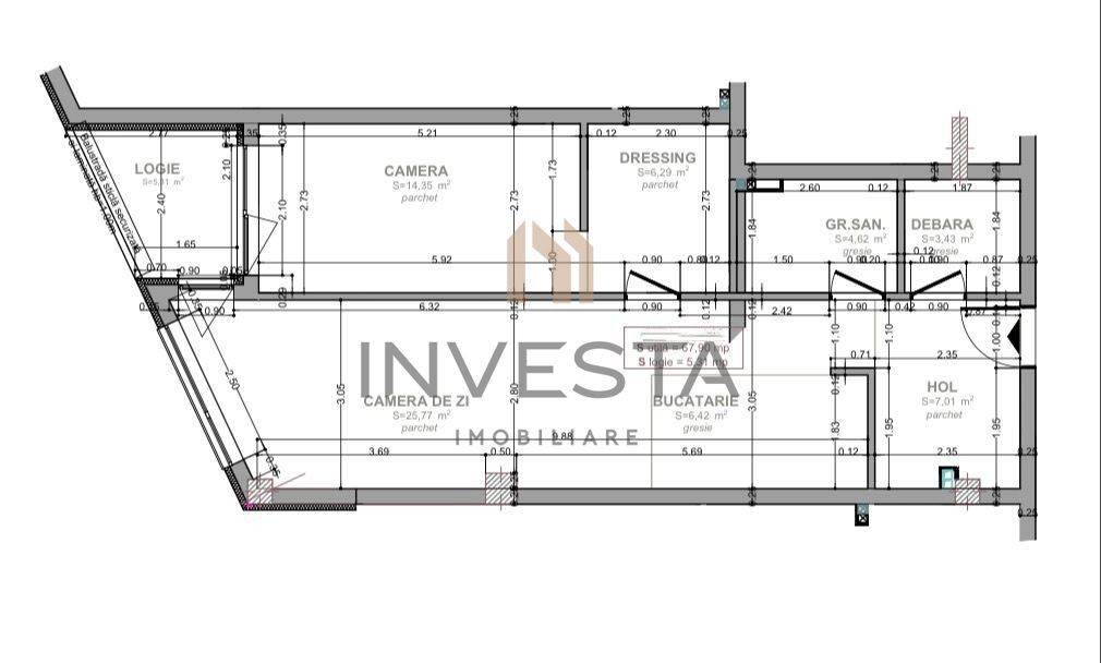 Apartament cu 2 camere de vanzare, bloc nou, ansamblul Luminia! - Schiță 12