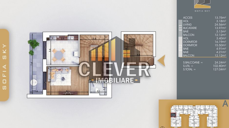 Duplex 3 Camere 3 Bai Bucatarie Generoasa Th. Pallady - Poză 3