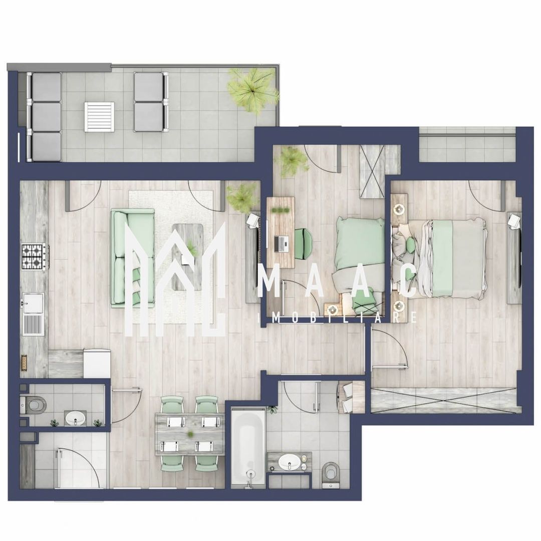 Apartament 3 camere | Etaj 2 | Balcoane 10.6 mp | Turnisor - Poză 1