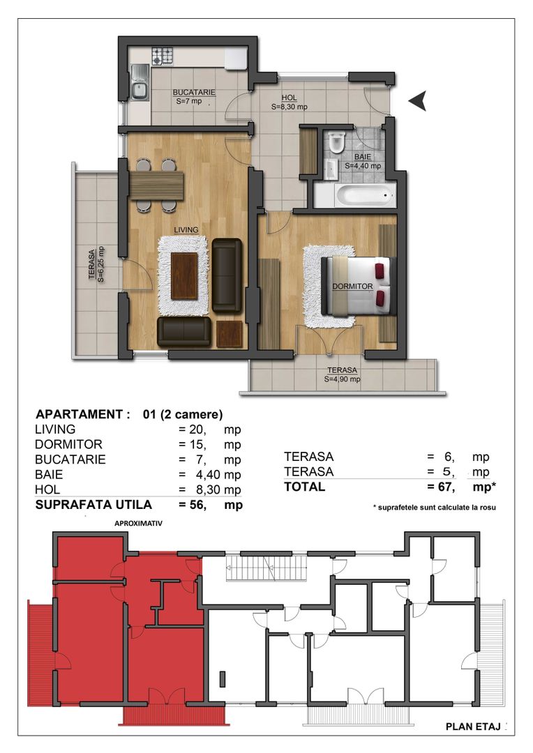 De vanzare apartament 2 camere, strada Safirului Bragadiru - Poză 8