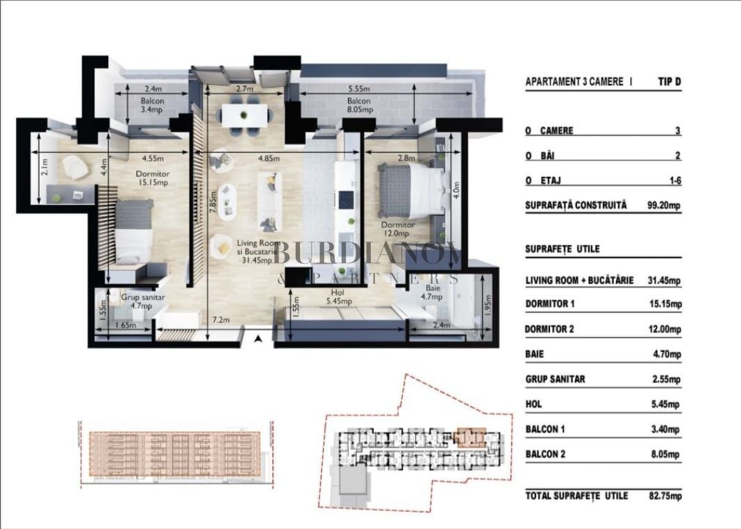Apartament cu 3 camere - Ghica Apartments - Baicului - Poză 4