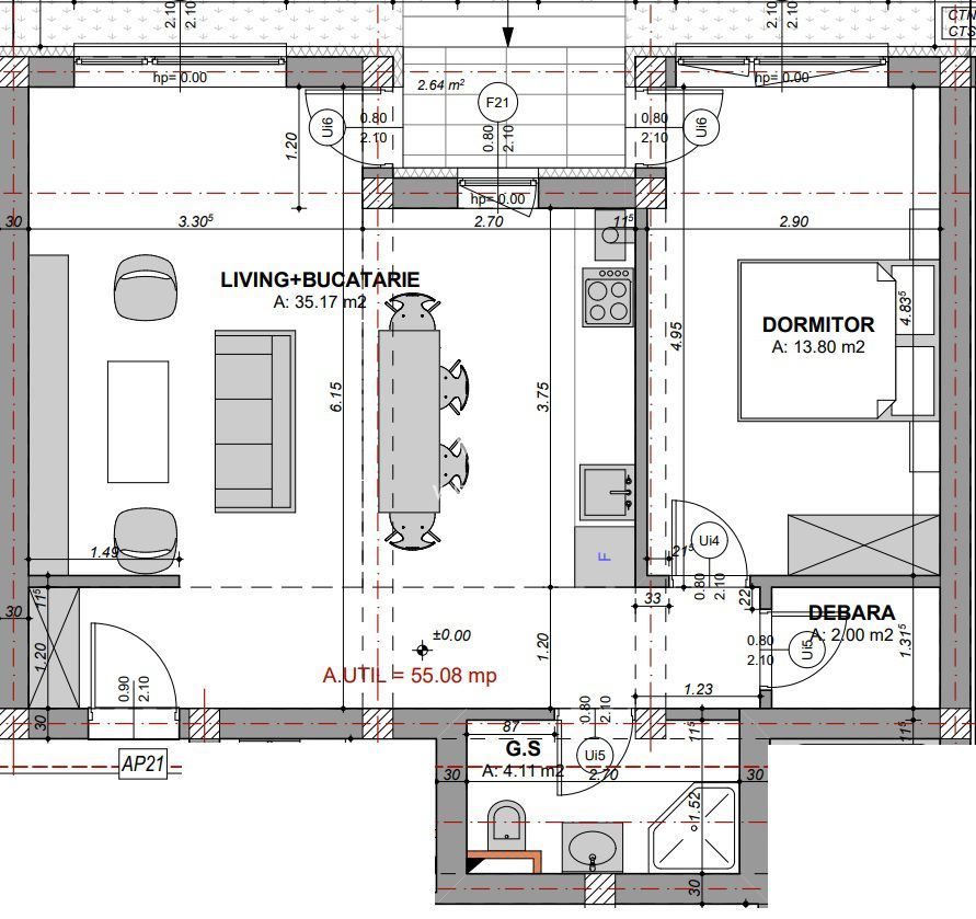 Apartament 2 camere, Prelungirea Doamna Stanca - Schiță 7