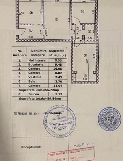 Comision 0 % 3 Camere Metrou  Renovat  Total  L341 - Poză 3