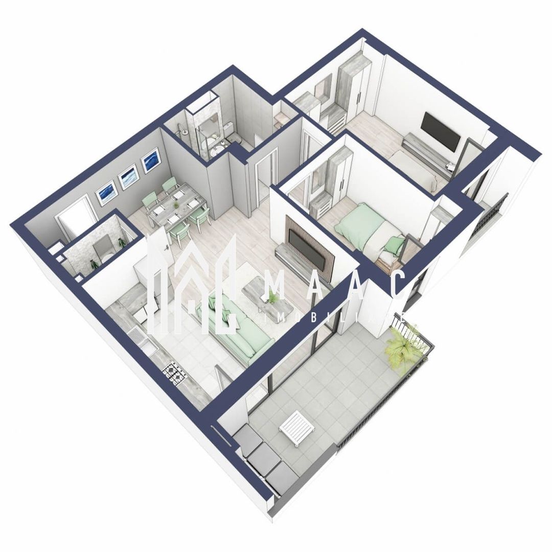 Apartament 3 camere | Balcoane 10.6 mp | Etaj 1 | Turnisor - Poză 2