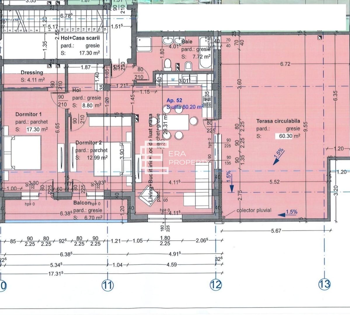 Penthouse de vanzare in Selimbar-nou, 80mp-terasa de 60 mp - Schiță 6
