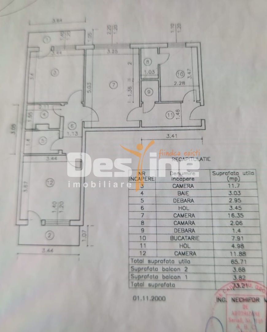 Apartament de vânzare, zona PODU ROȘ, 3 camere, semidecomandat, etaj 1 - Poză 13