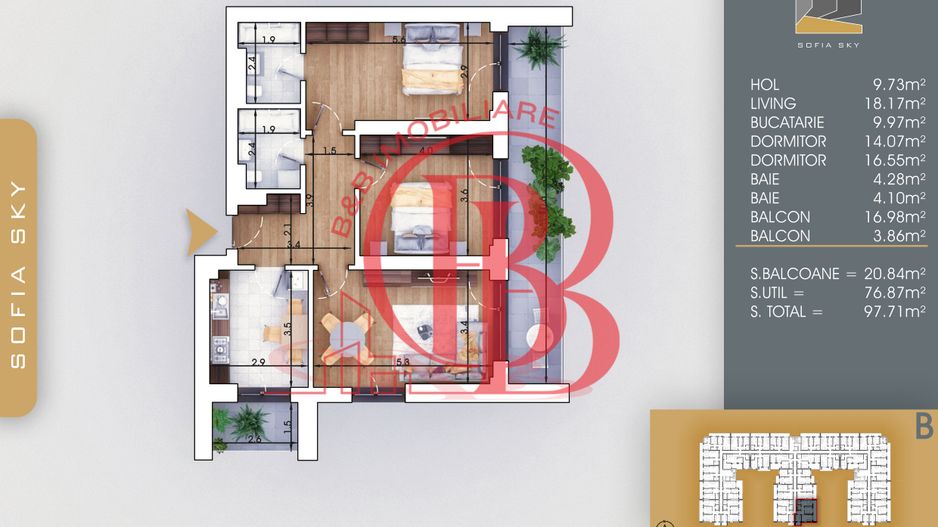 7min Metrou Nicolae Teclu 3 Camere Mutare Rapida-Th Pallady - Schiță 3