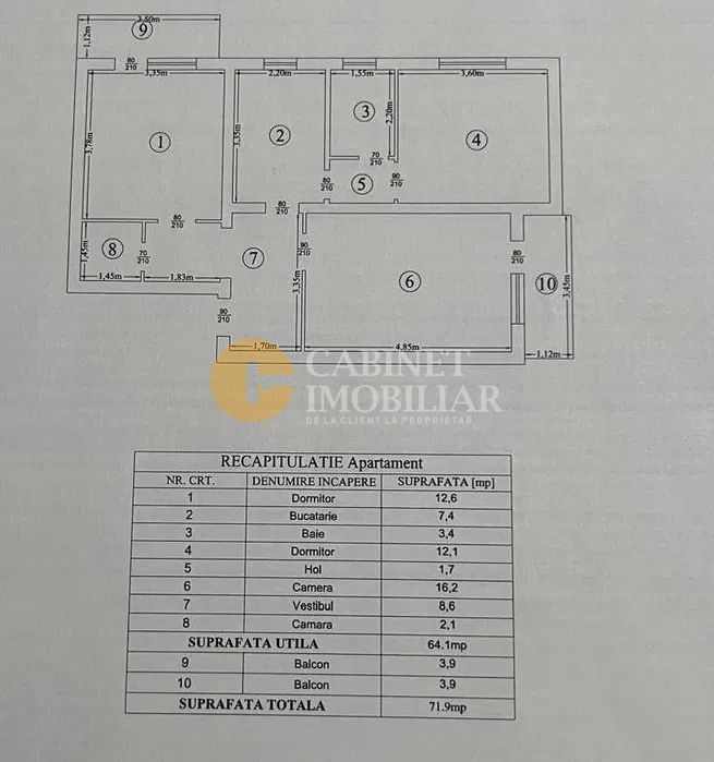 3 camere, Tatarasi nord, fara risc, 2 balcoane inchise, liber! - Poză 6